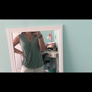 Light Green Wrap Around Blouse // Size XS
